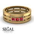Geometrical Ruby Wedding Ring - David No. 10